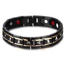 Модный лечебный энергетический лечебный браслет из нержавеющей стали, браслет для магнитотерапии с винтажным персонажем