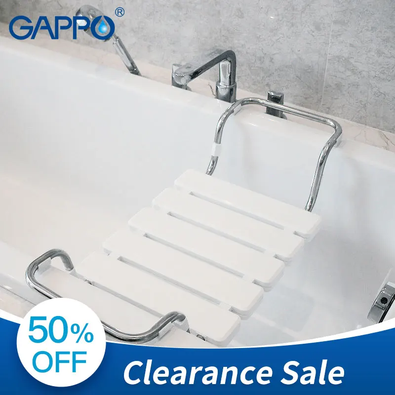 Gappo Wall Mounted Shower Seats White Shower Bench Bathtub Chairs
