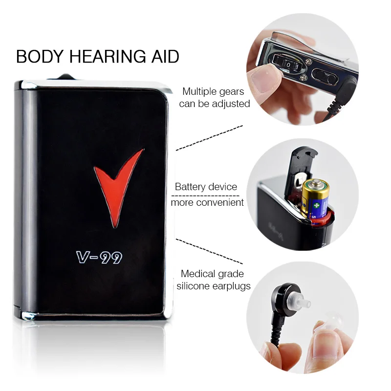 V99 Hearing Aids High Power Voice Amplifier Volume Adjustable Hearing Aid Best Sound Amplifier Receiver Elderly Deafness