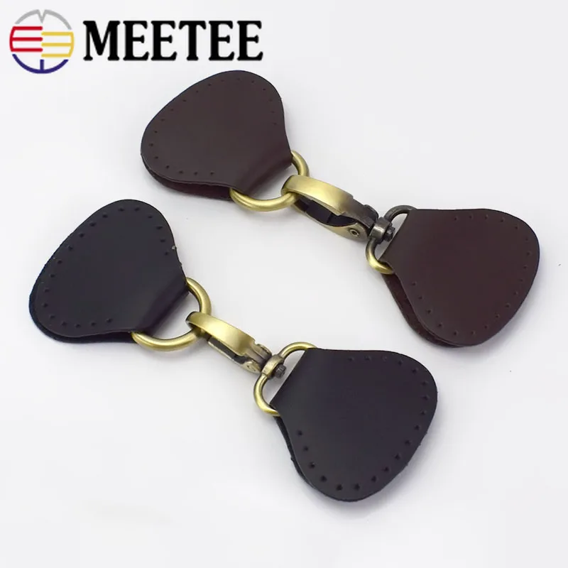 

Meetee 2pcs Leather Metal Hasp Hook Handle Buckle for Bag Both Sides Connection Hanging Ring Handmade Sewing Accessories BF211