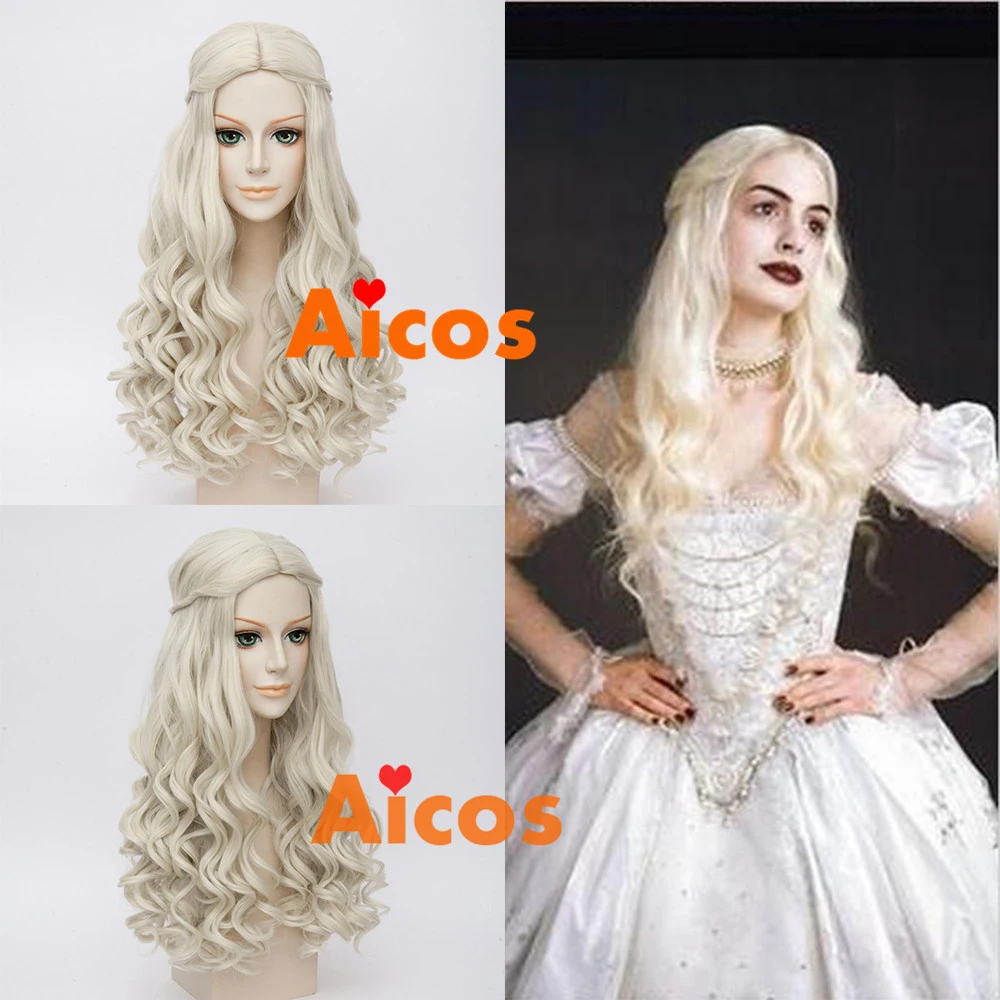 アリスでワンダーランド白女王コスプレかつらライトブロンドミディアム 