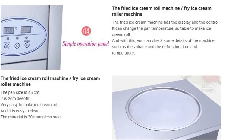 Бесплатная доставка 45/50 см размер лотка Жареная Машина Для Мороженого Жареная Машина в продаже