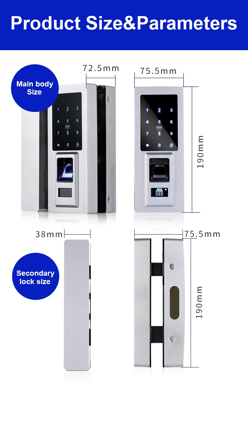 Новинка! стеклянный дверной замок, деревянные двери, отпечаток пальца, дверной замок, домашний офис, защита от кражи, функция дистанционного управления, электрический замок