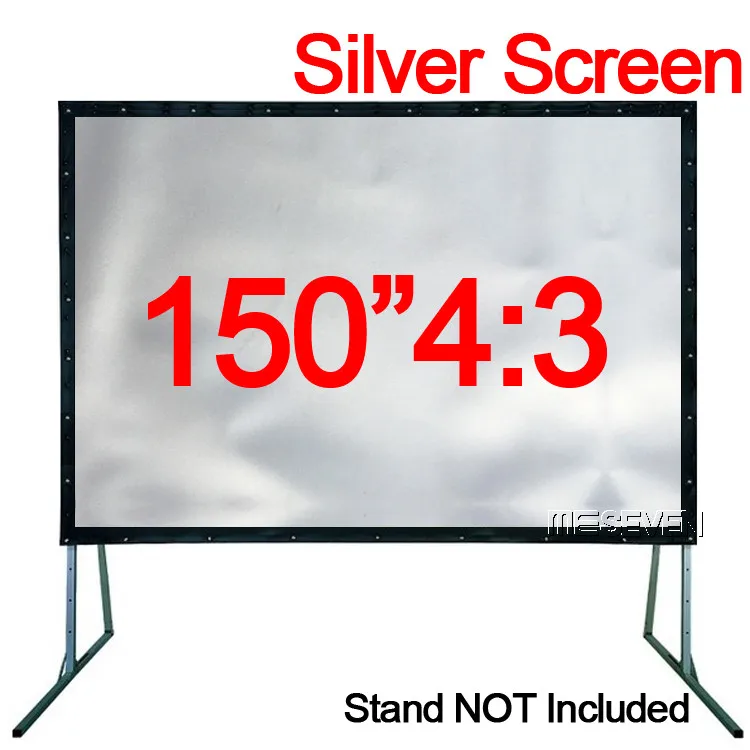 150 Inch 4:3 Folding Portable Projection Screen for Any 3D LED DLP HD Projectors