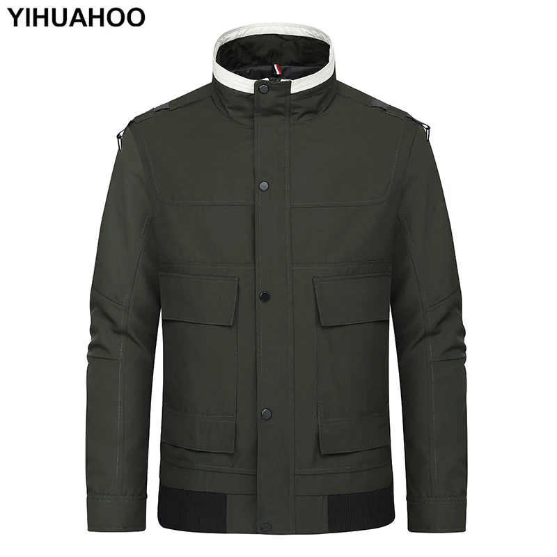 

Yihuahoo Casual Bomber Jacket Men Military Army Jackets With Multi-Pockets Cargo Spring Autumn Pilot Flying Overcoats FLY-8870