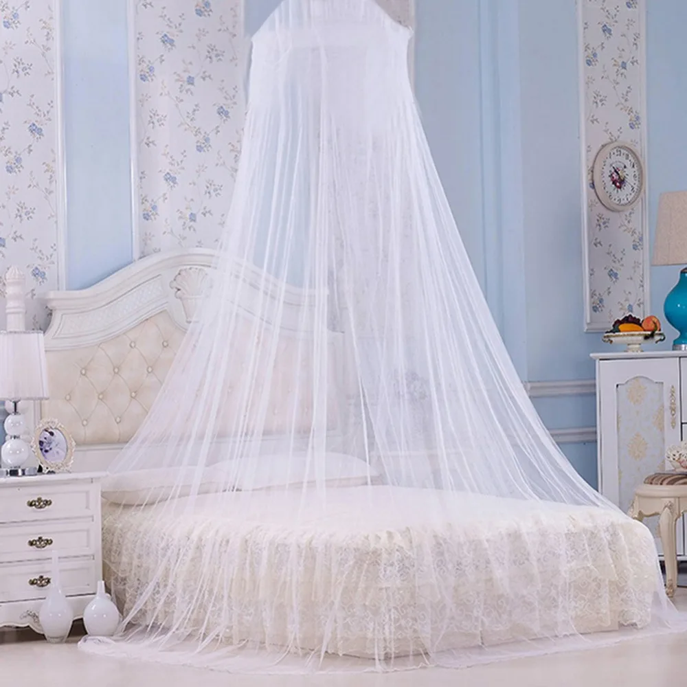 

New White House Bed Lace Netting Canopy Circular Mosquito Net Mosquitera Malla De Mosquito