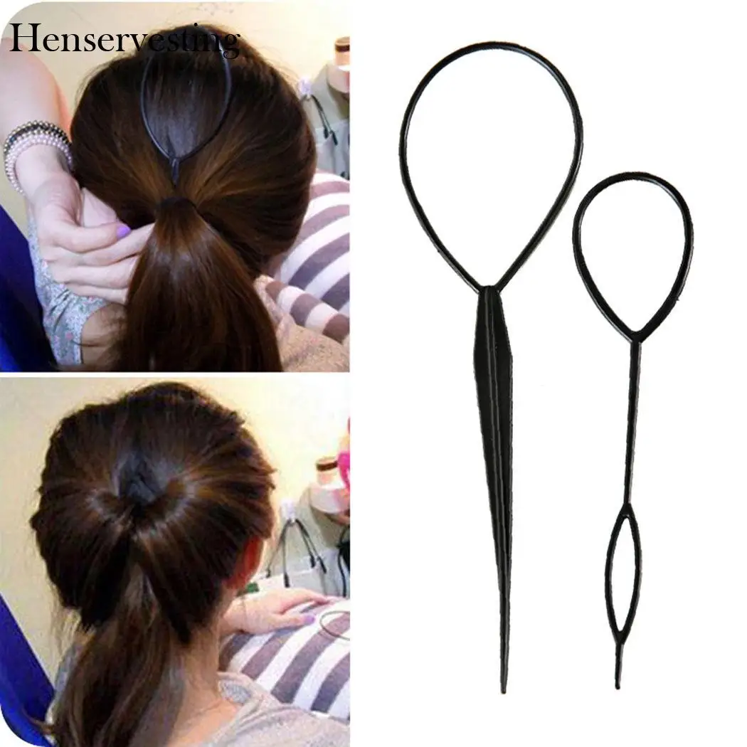 

2Pcs/SetHair Needle Braider Styling Ponytail Hair Creator Portable Loop Styling Tail Pull Hair Style Tools