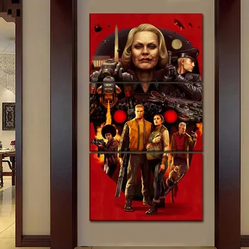 

Canvas Print Painting Poster 3 Piece/Set Game Wolfenstein II The New Colossus Picture Wall Art Home Decorative Modular Framework