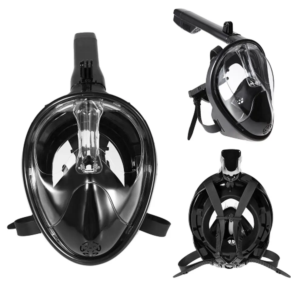 

Full Face Snorkel Mask,Panoramic View Diving Scuba Mask with Anti-Fog and Anti-Leak Adjustable Head Straps for Adults,Youth,Kids