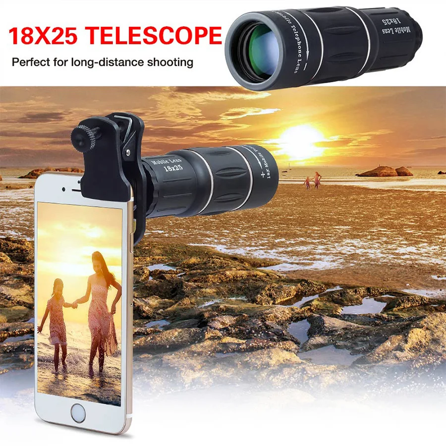18X Zoom Optical Telephoto Lens Phone Camera Lens HD 18x25 Monocular Telescope Universal for iPhone Samsung Xiaomi with Tripod (5)