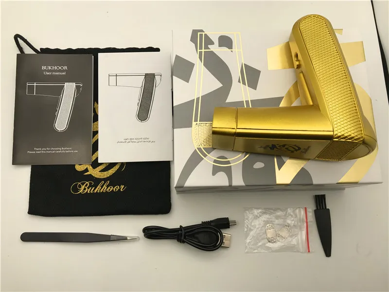 Портативная Арабская электрическая горелка Bakhoor с мини-usb, электронная горелка для благовоний на арабском, электрическая горелка Bakhoor Dukhoon - Цвет: Gold