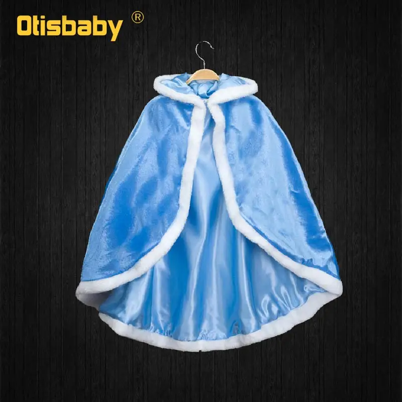 OTISBABY/костюм Эльзы для девочек; голубое платье Снежной Королевы; платье принцессы с длинным шлейфом для Хэллоуина, рождественской вечеринки; маскарадный костюм с блестками