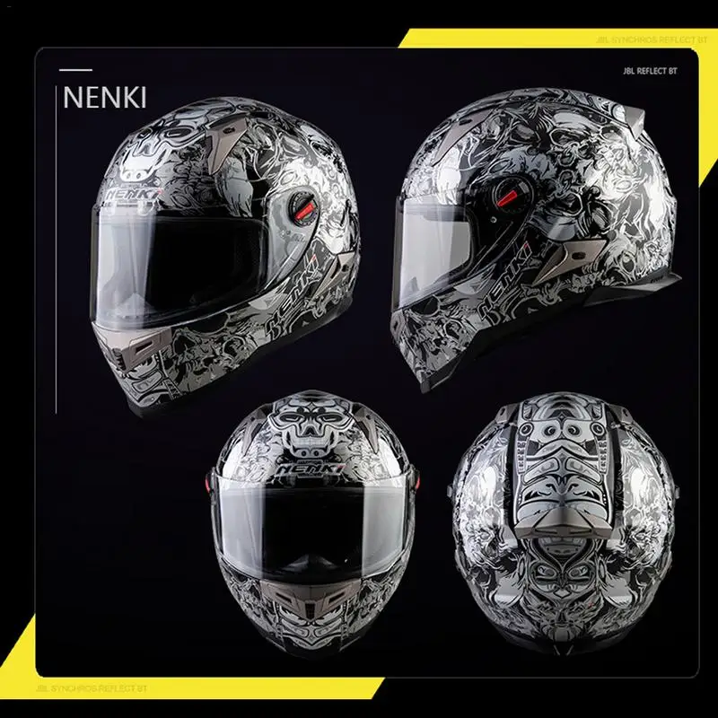 

20 Colors NENKI Motorcycle Racing Helmet Men And Women Four Seasons Locomotive Anti-Fog Riding Safety Helmet ECE Standard