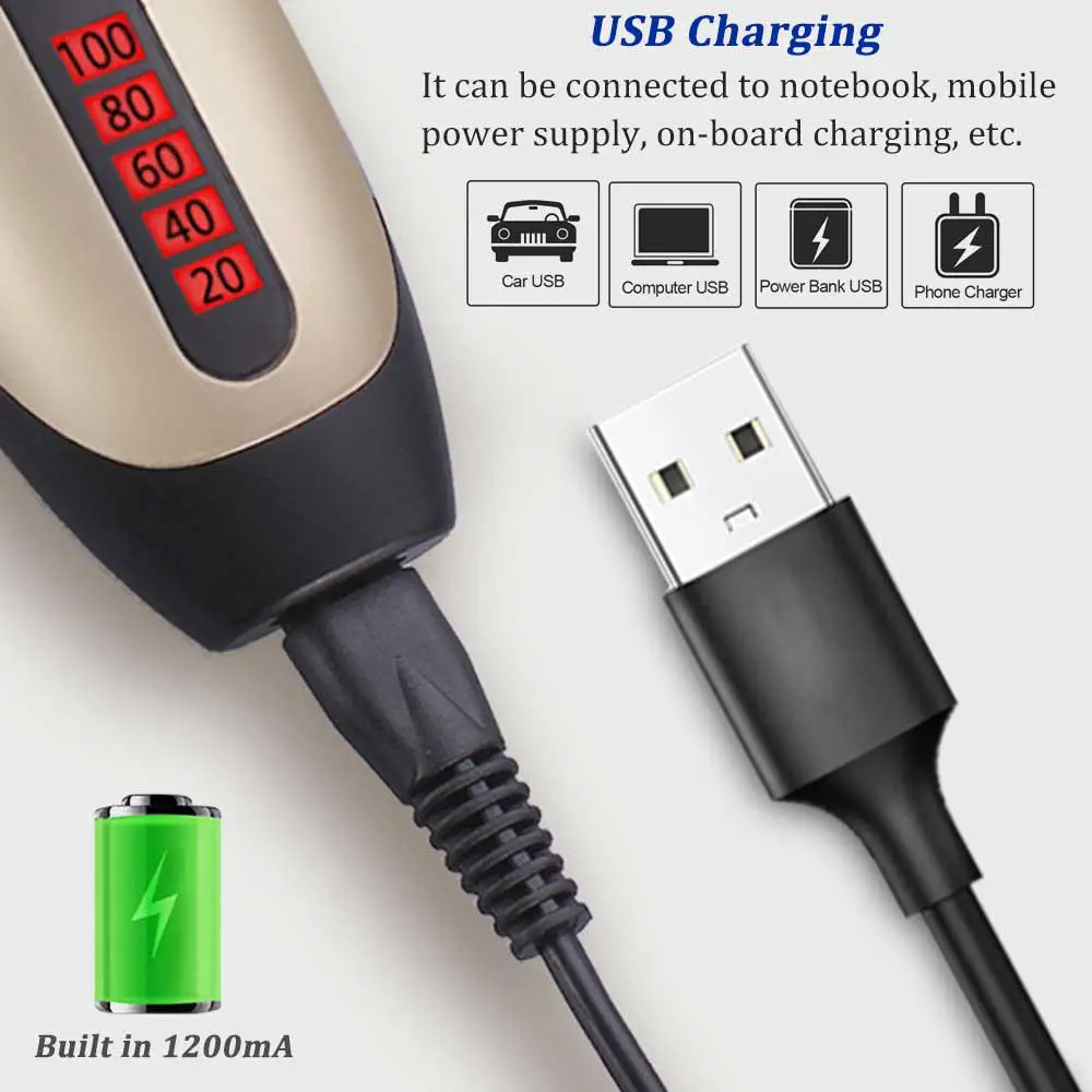 Waterproof Multi-function Professional Electric Hair Clipper Set 5-gear Free Ajustment USB Charging Hair Trimmer Electric Cutter