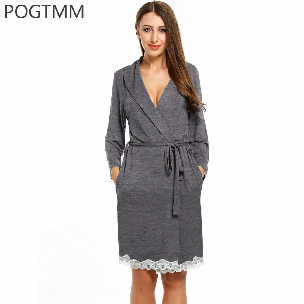 Buy Cotton Lace Kimono Bathrobe Sleepwear Nightwear