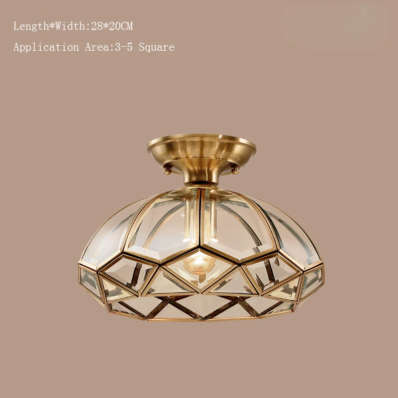 

American Copper Ceiling Lights Simple Bedroom Lamp Balcony Kitchen Ceiling Lamp Hallway Entrance Ceiling Lamp