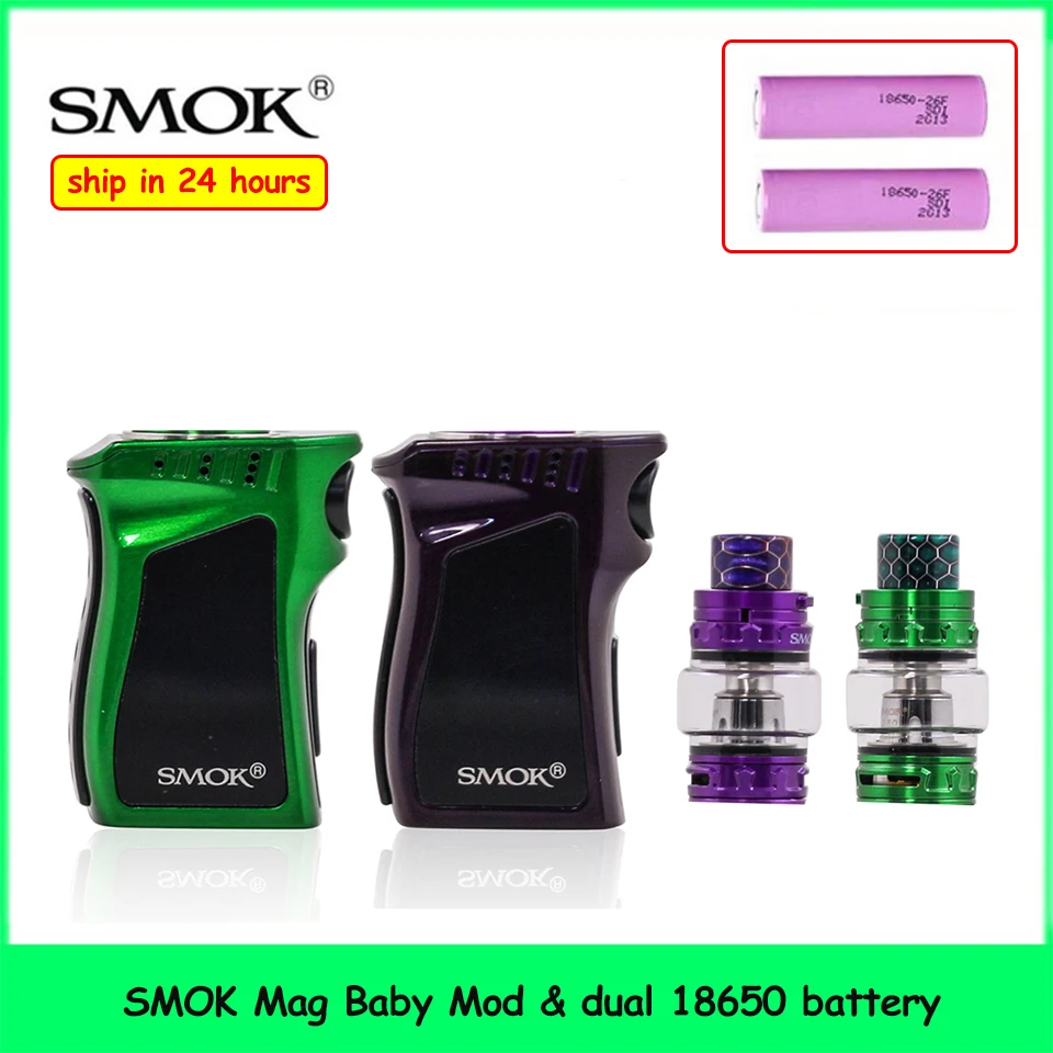 

SMOK Mag Baby Mod 50W fit Dual 18650 Battery with 4.5ML TFV12 Baby Prince Tank V8 Babay M2 Q2 Coil Cobra Drip Tip Vape Mod Kit