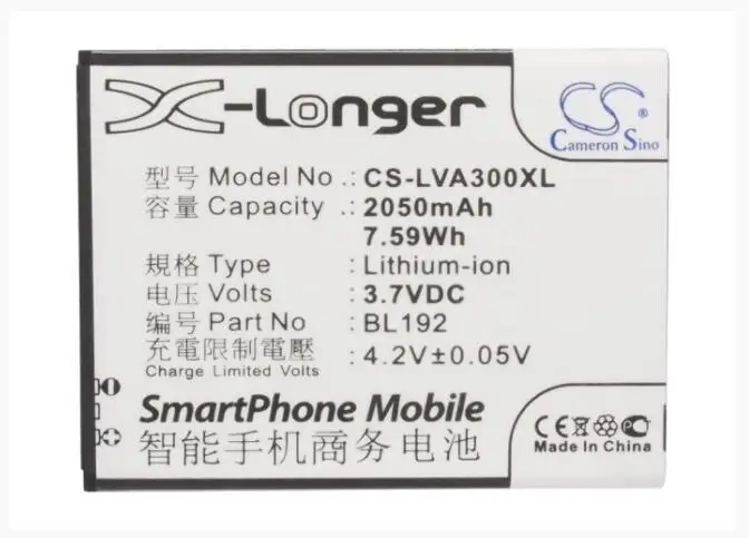 

Cameron Sino 2050mAh battery for LENOVO A300 A590 A750 BL192 Mobile, SmartPhone Battery