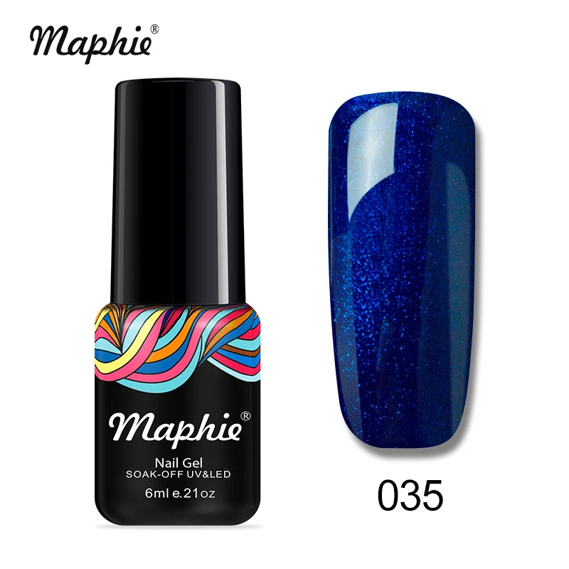 Maphie 6 мл; Гель-лак для ногтей лак полуперманентный Перманентный цвет покраска лак для ногтей долговечный Светодиодный УФ Гель-лак для ногтей эмаль - Цвет: 035