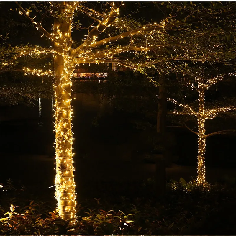 10 м 100 светодиодный s гирлянды светодиодный Рождественский Декор гирлянды для уличных деревьев сада парка вечерние свадебные наружные украшения EU US Plug