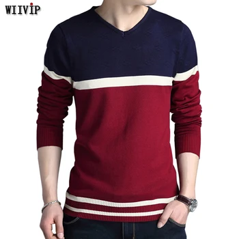 

Flash Deal Man Fashion Striped V-Neck Warm Winter Casual Sweater Pullover For Lucky You H0003