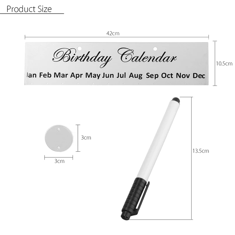 Planejador de Datas Decoração de Aniversário da Família Kicute Prata Preto Aniversário Calendário Faça Você Mesmo Placa Sinal Especiais Pendurado Presente 1 pc 11 Cheap Calendário