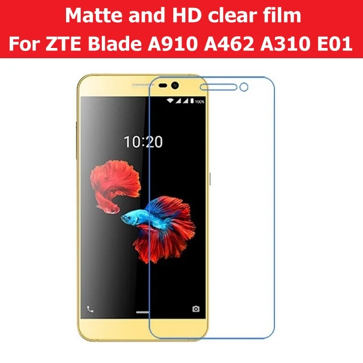 

Screen Protector HD Clear Glossy Film For ZTE Blade A910 A462 A310 E01 Matte Film Anti-Glare LCD panel guard+cloth+retail pack
