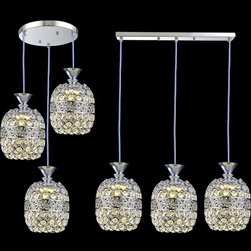 Crystal Hanging Pendant Light Tawny Royal Grey Lint Lampshade Hollow Pendant Light Free Shipping