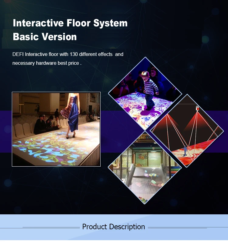 DefiLabs 3D интерактивный проекционный дисплей системы, самая низкая цена интерактивный пол проектойон
