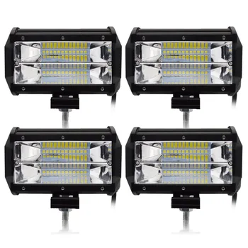 

Safego 4pcs 5 Inch 72W LED Flood Work Light 24*3W LED Chips Offroad Car Light Fog Light Driving Light For Trunk Boat Tractor
