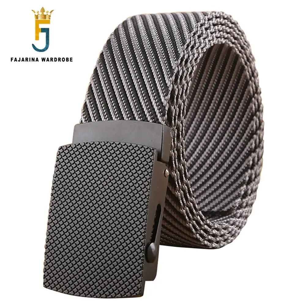 

FAJARINA 2017 New Style Leisure Nylon Belt Unisex Quality Canvas Automatic Draw Bar Buckle Multicolor Belts Optional CBFJ0042