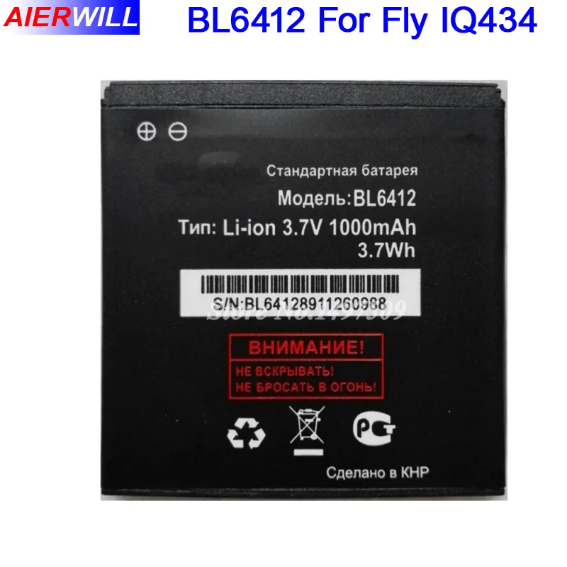 Аккумулятор BL6412 для Fly IQ434 IQ 434 era nano 5 аккумулятор BL 6412 Высокое качество 1000 мАч|battery