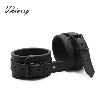 Thierry Adjustable PU Leather Erotic Handcuff Wrist Ankle Cuff Bondage Restraints Adult games BDSM Sex Toys Exotic Accessories 1