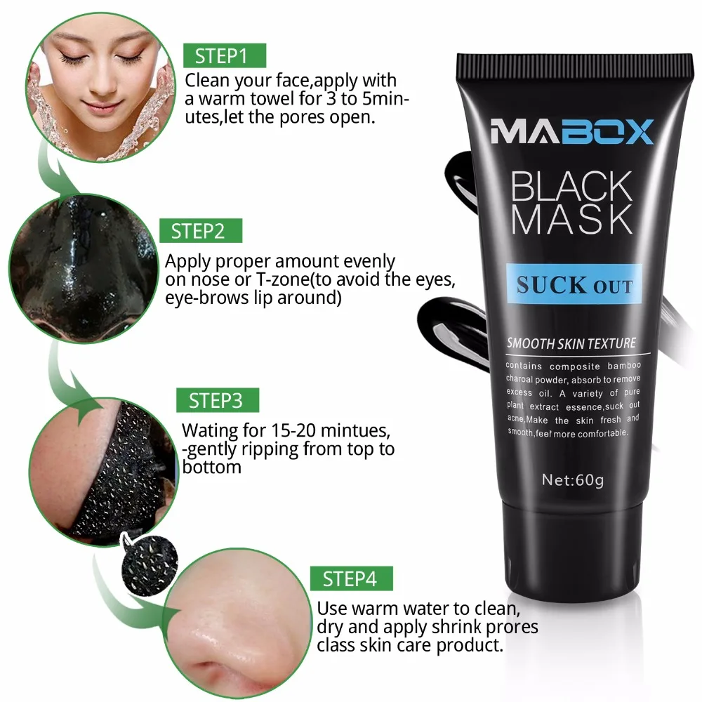 Mabox отбеливающий крем для лица всасывающая черная маска для лица черные точки на носу Средство Для Удаления Угрей Пилинг лечение акне дропшиппинг