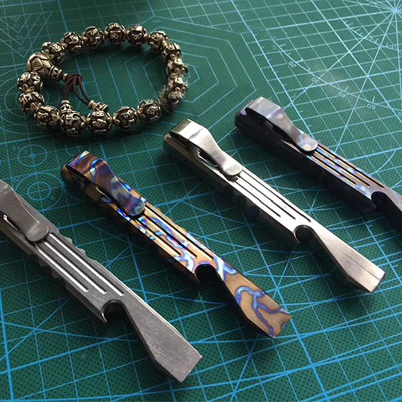 

IN Titanium Handmade Titanium Alloy Crowbar EDC Tool Multifunctional Bottle Opener Portable Outdoor Camping Equipment