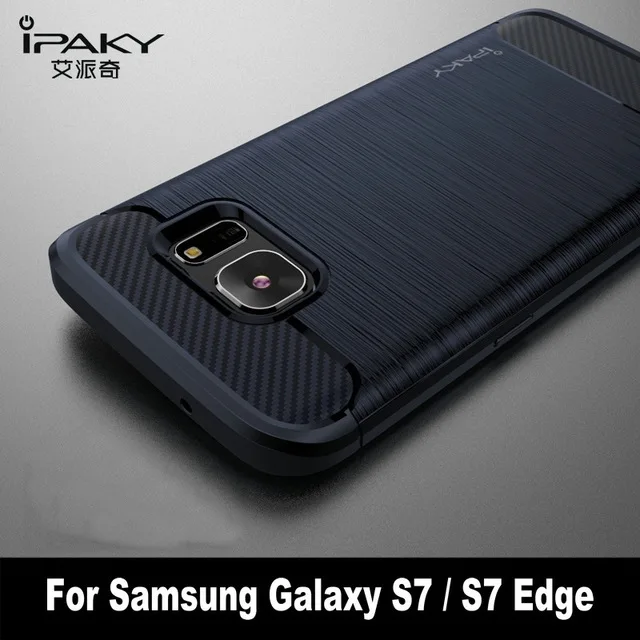 Чехол iPaky противоударный бампер силиконовый чехол для samsung Galaxy S7 S 7 S7Edge Edge 4 ГБ 32 ГБ/64 ГБ G9300 G9308 G9350 5,1 5,5 - Цвет: Blue