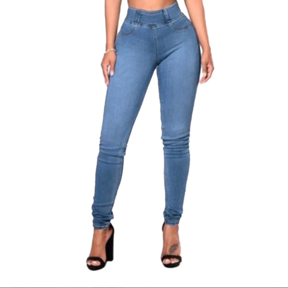 Новые тонкие стрейч с высокой талией обтягивающие джинсы женские царапины потертые ноги винтажные однотонные синие узкие брюки женские