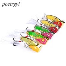 POETRYYI 5 colours 5cm 26g/20g/15g hooks 6# Feather hook 4 # new fishing lure metallic bait lures vib 30