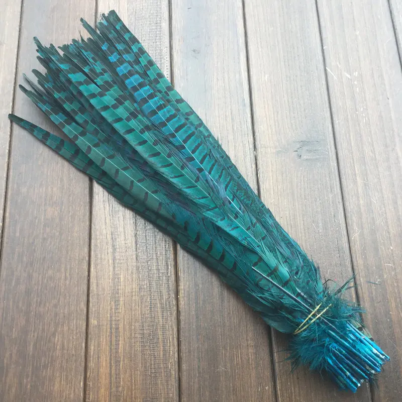 /50 шт./лот! 40-45 см длинные разноцветные дамские Amherst перья из хвоста фазана, дамские Amherst перья для шляп и рукоделия и т. Д - Цвет: Lake blue