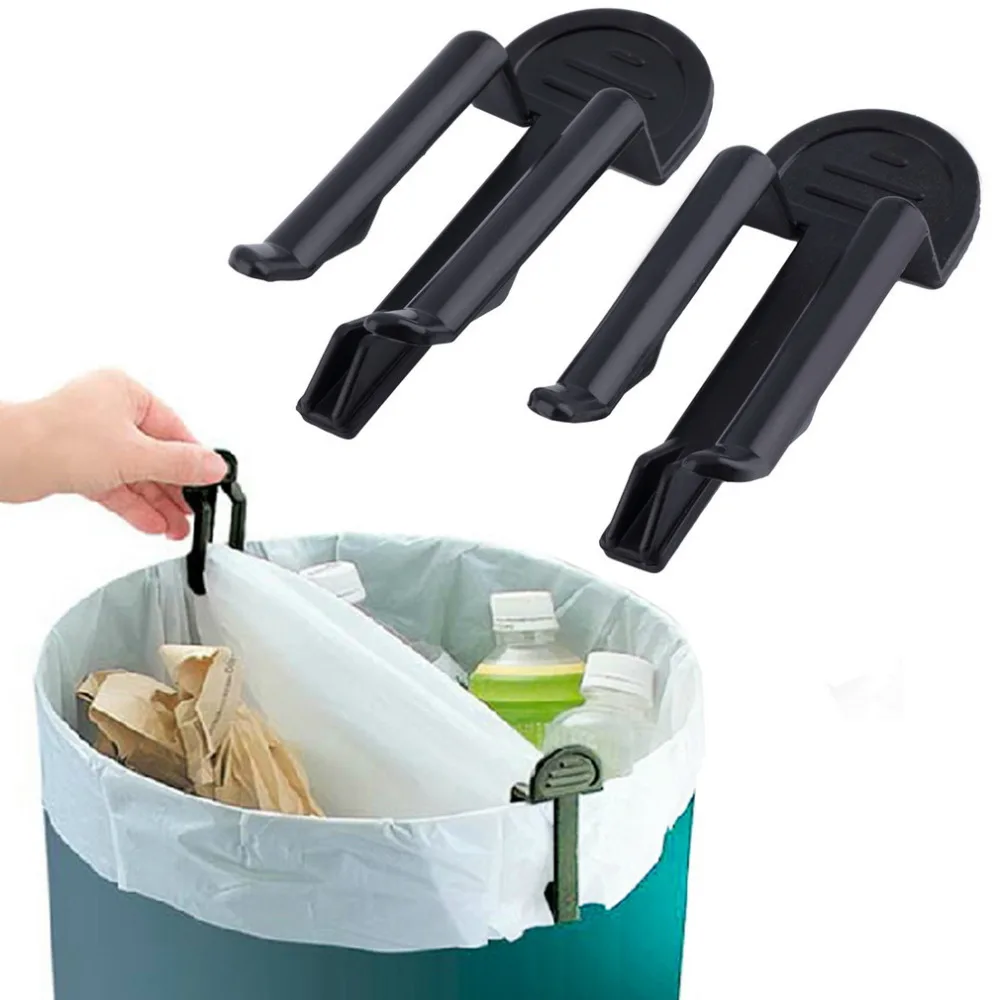 

OUTAD 2PCS/Set Practical Hook Rails Tools Plastic Clip Rubbish Fixed Waste Bin For Garbage Bag Holder Eco-Friendly Hot Selling
