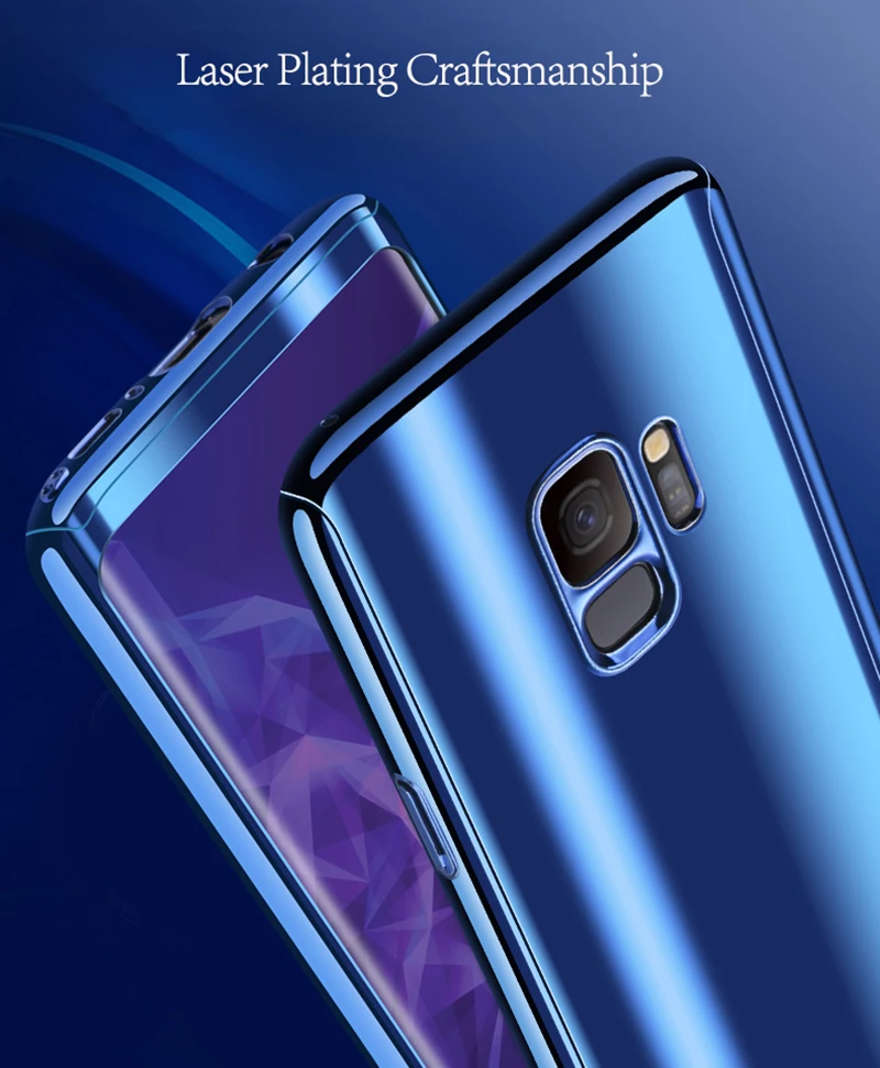 Зеркальный чехол с покрытием на 360 градусов для Samsung S9 S8 Plus Твердый полной защитой