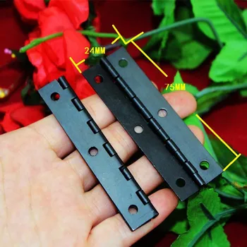 

Black Cabinet Door Luggage Hinge,6 Holes Decor,Furniture Decoration,Antique Vintage Old Style,75*24mm,12Pcs