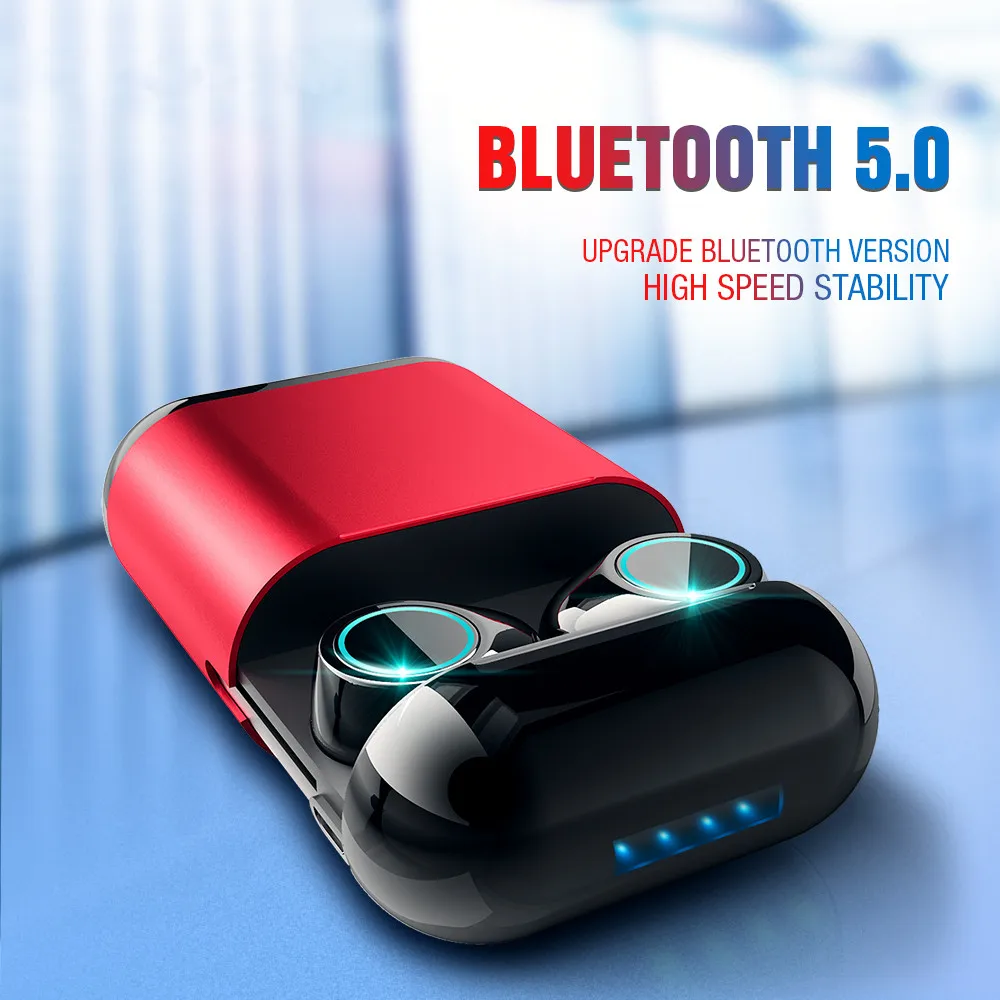 

True TWS Cordless Earbuds Wireless Sport Earphones Stereo In-Ear Headsets with Charging Box Bluetooth 5.0 Earphones