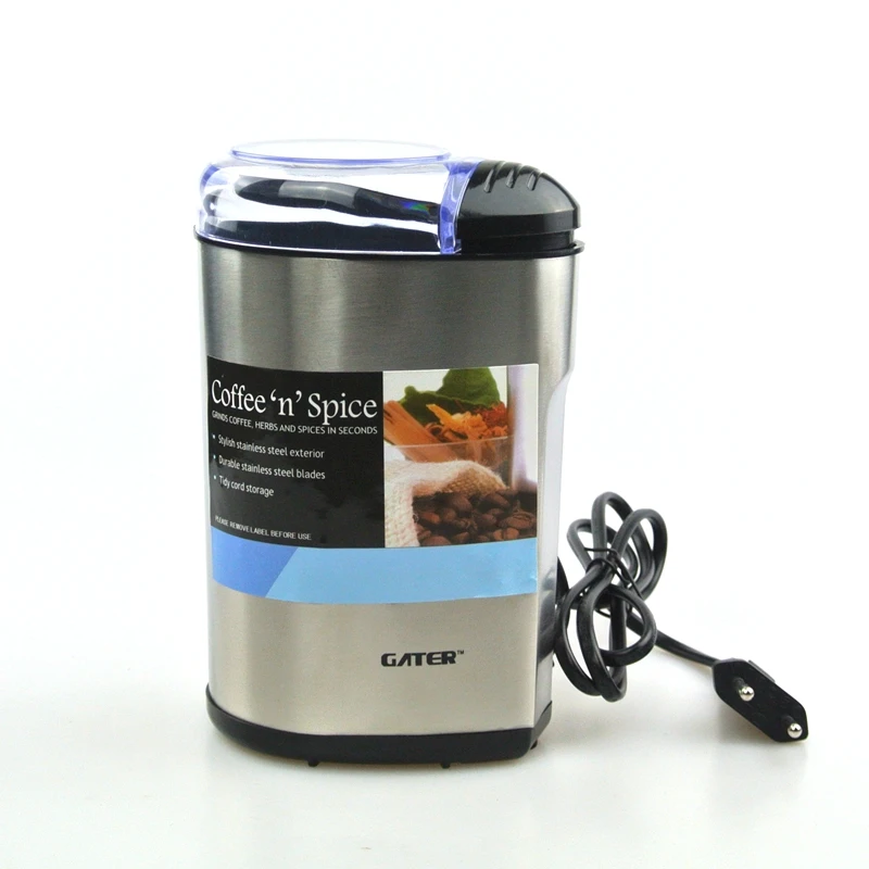 

GATER 304 Stainless Steel Coffee Bean Grinder Kitchen Food Mill 220V EU Plug Barista Coffee Maker