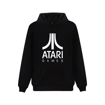 

ATARI Logo of Atari Printed Hoodie Sweatshirt Arcade enthusiasts Winter Cotton Harajuku Mens Atari Games Hoodies And Sweatshirts
