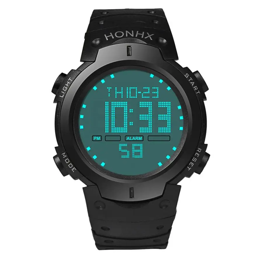 

2018 NEW men Acrylic Silicone Band Fashion Waterproof Men's Boy LCD Digital Stopwatch Date Rubber Sport Wrist Watch c829