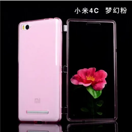 UMGG 360 полная Защита силиконовый раскладушка противоударный чехол для Xiaomi 4C Бесплатный подарок Пылезащитная вилка - Цвет: Розовый