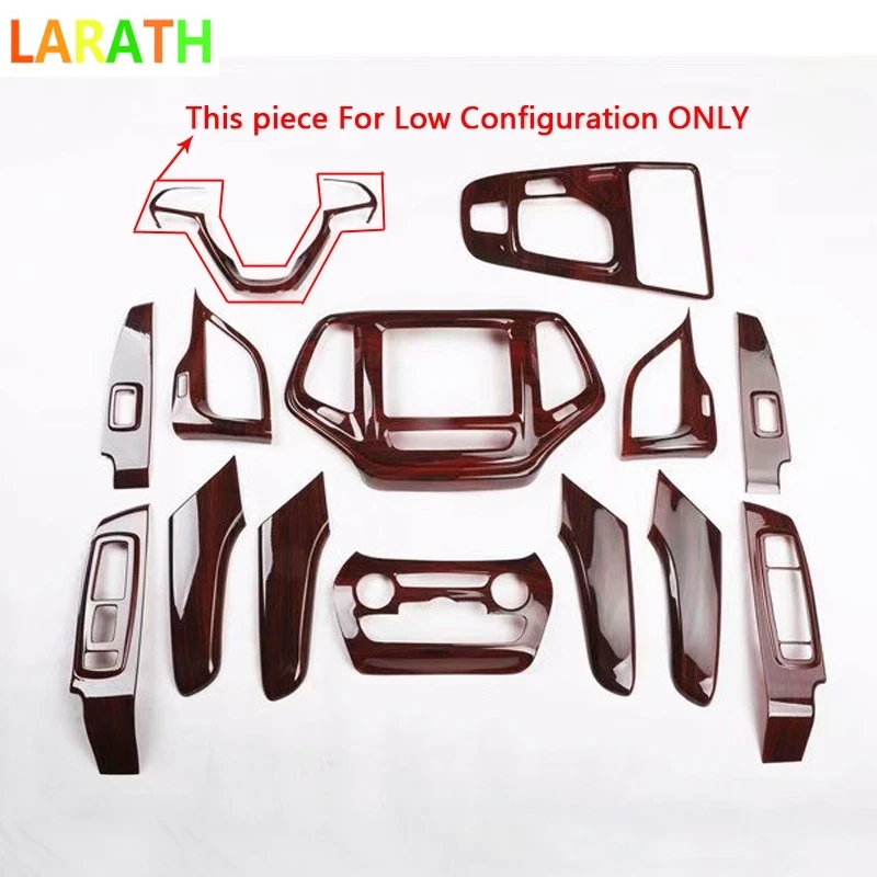 

For Jeep Cherokee 2016 2017 ABS Wood Paint Inner Door Handle Glass Switch Middle AC Vent Steering Wheel Cover Trim 14pcs
