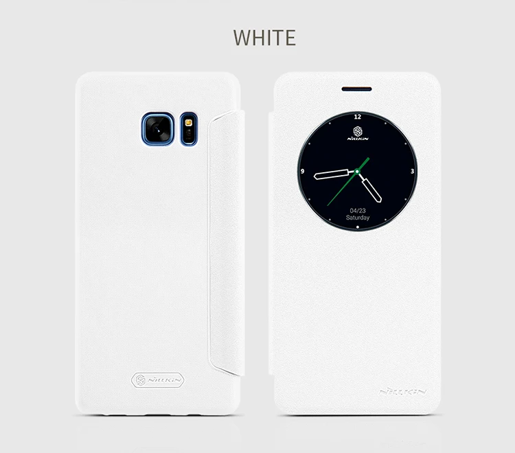Для samsung Galaxy Note FE Fan Edition чехол NILLKIN Sparkle Flip кожаный с умным окошком для просмотра задняя крышка Note 7 чехол для телефона - Цвет: Белый