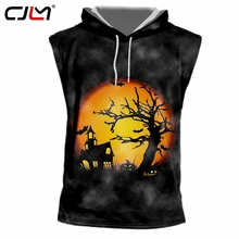CJLM ужасный Хэллоуин мужской большой размер 6Xl топ с капюшоном 3D Печатный тыквенный дом мужской модный жилет Лидер продаж TankTop 5XL